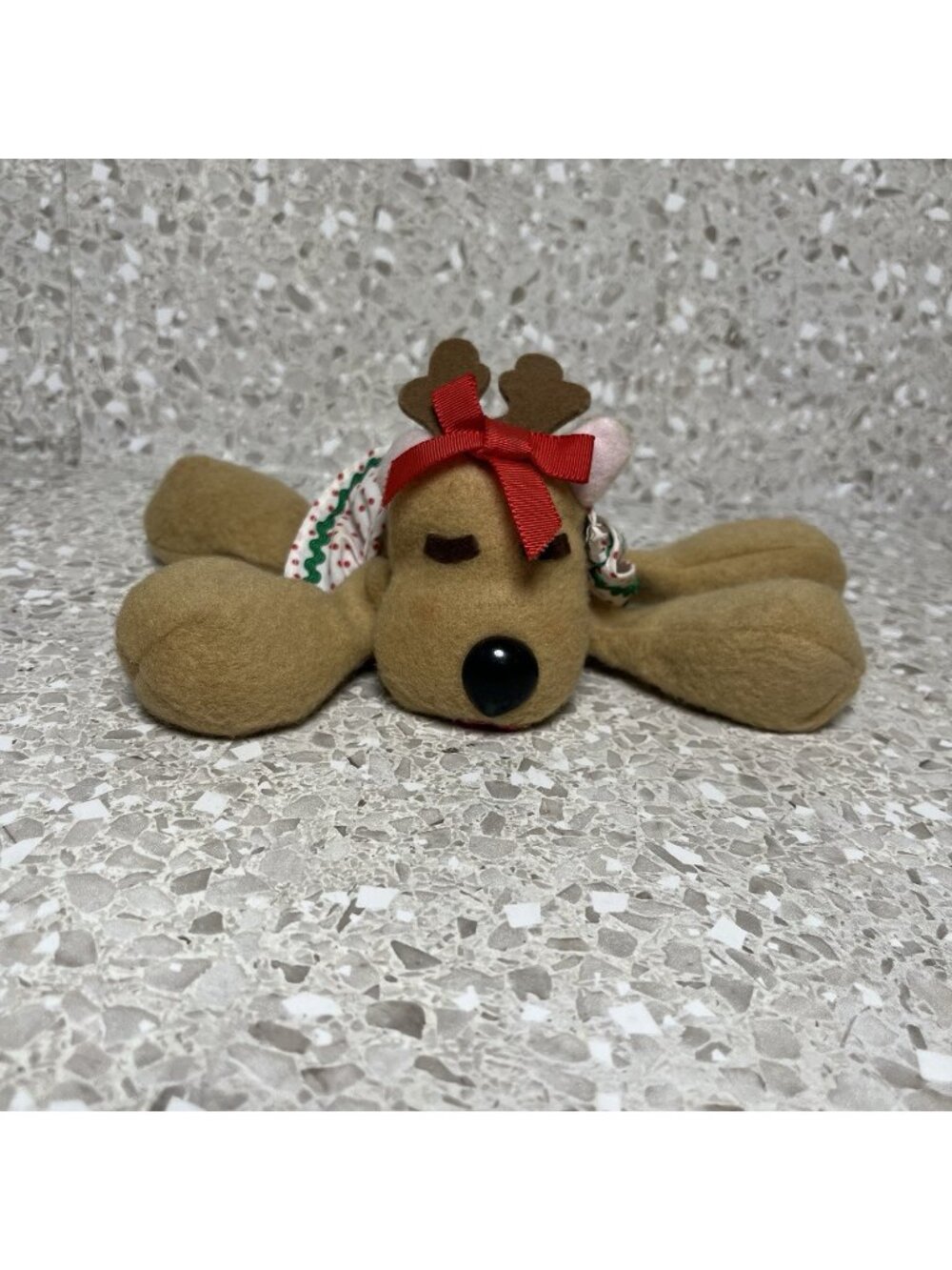 Vintage 1984 Rhonda Reindeer Plush Hallmark Christmas Polka Dot Dress